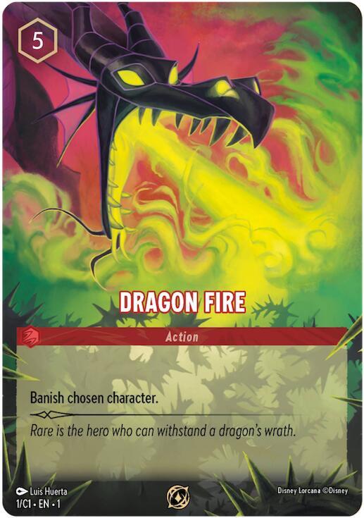 1/C1-EN-1: Dragon Fire (Disney Lorcana Promo Cards (DLPC) No Foil)