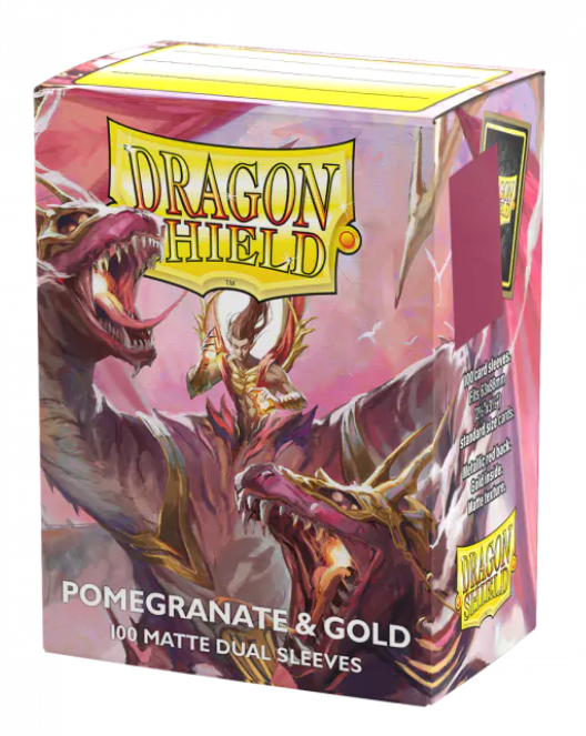 Dragon Shield 100 - Standard Deck Protector Sleeves - Dual Matte Art - Pomegranate & Gold - AT-15065