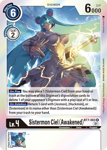 BT7-083 Sistermon Ciel (Awakened) 修女獸 藍(覺醒)(EN Noir)