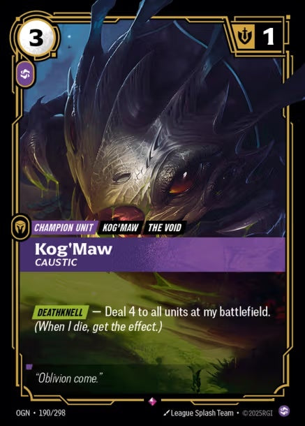 OGN-190/298 - Kog'Maw, Caustic（繁中）