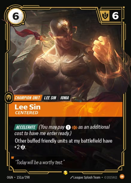 （繁中）OGN-151a/298 - Lee Sin, Centered 李星-沉穩