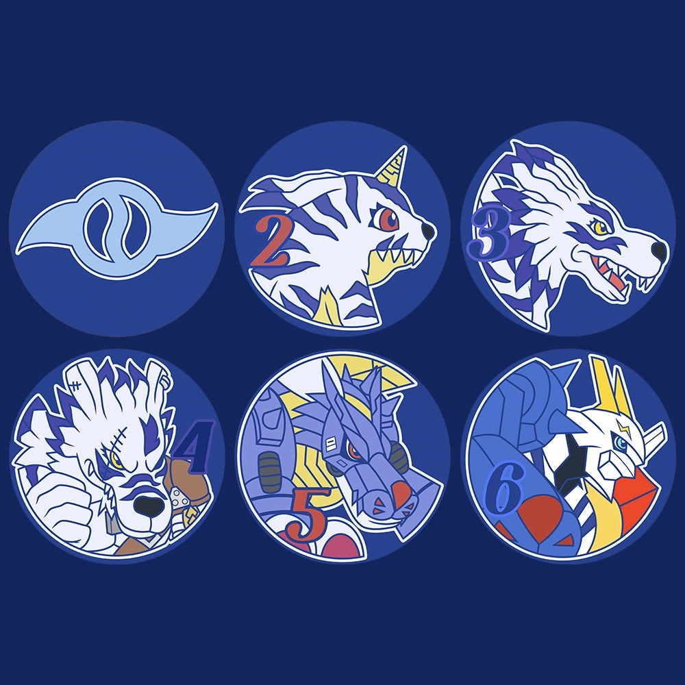 [Dice] Digimon Gabumon, Garurumon, Weregarurumon, Metalgarurumon, Omnimon Evolution Line