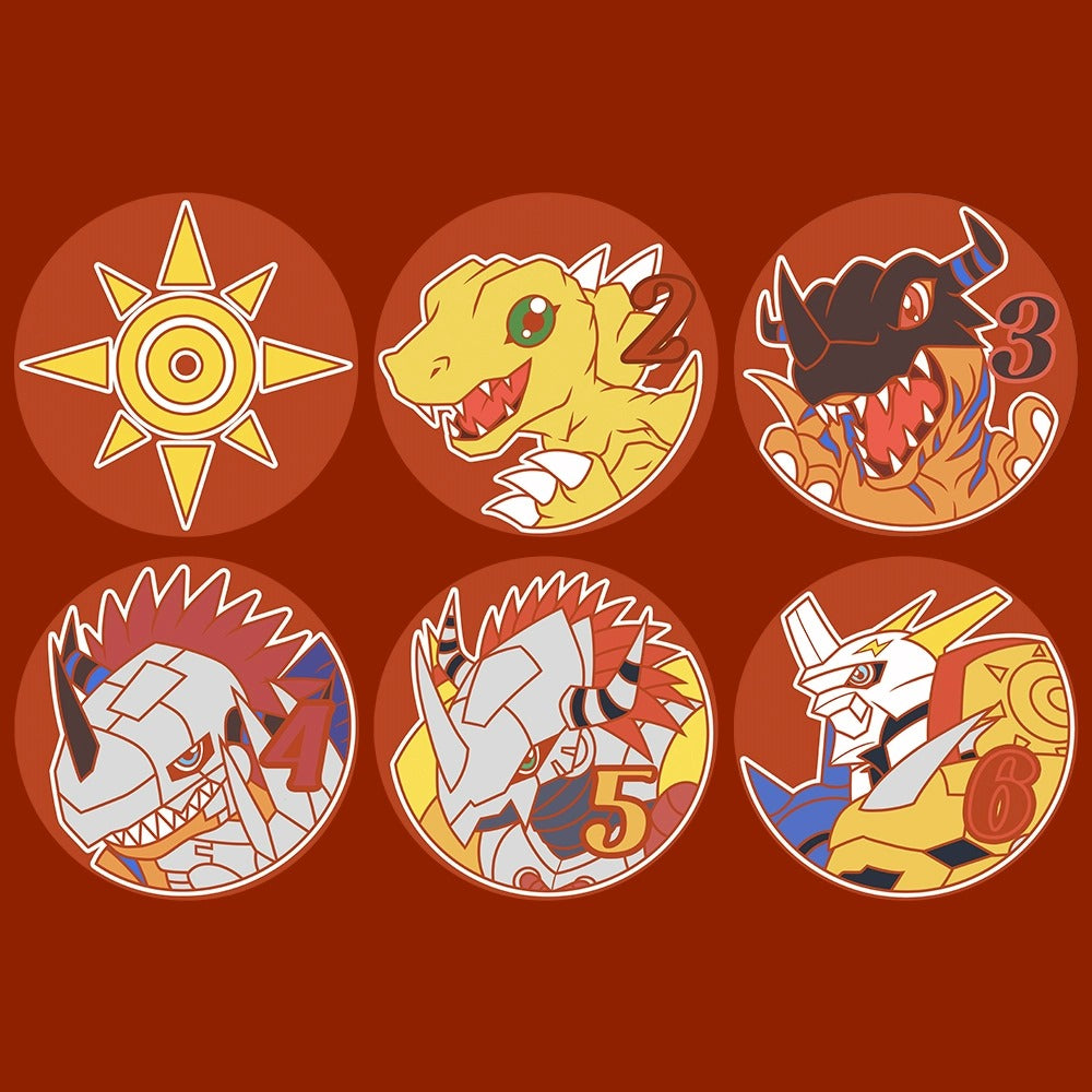 [Dice] Digimon Agumon, Greymon, Metalgreymon, Wargreymon, Omnimon Evolution Line
