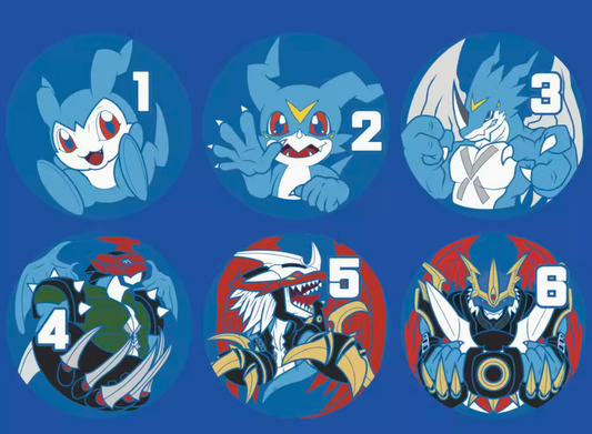 [Dice] Digimon Imperialdramon Paildramon ExVeemon Stingmon Veemon Wormmon Evolution Line