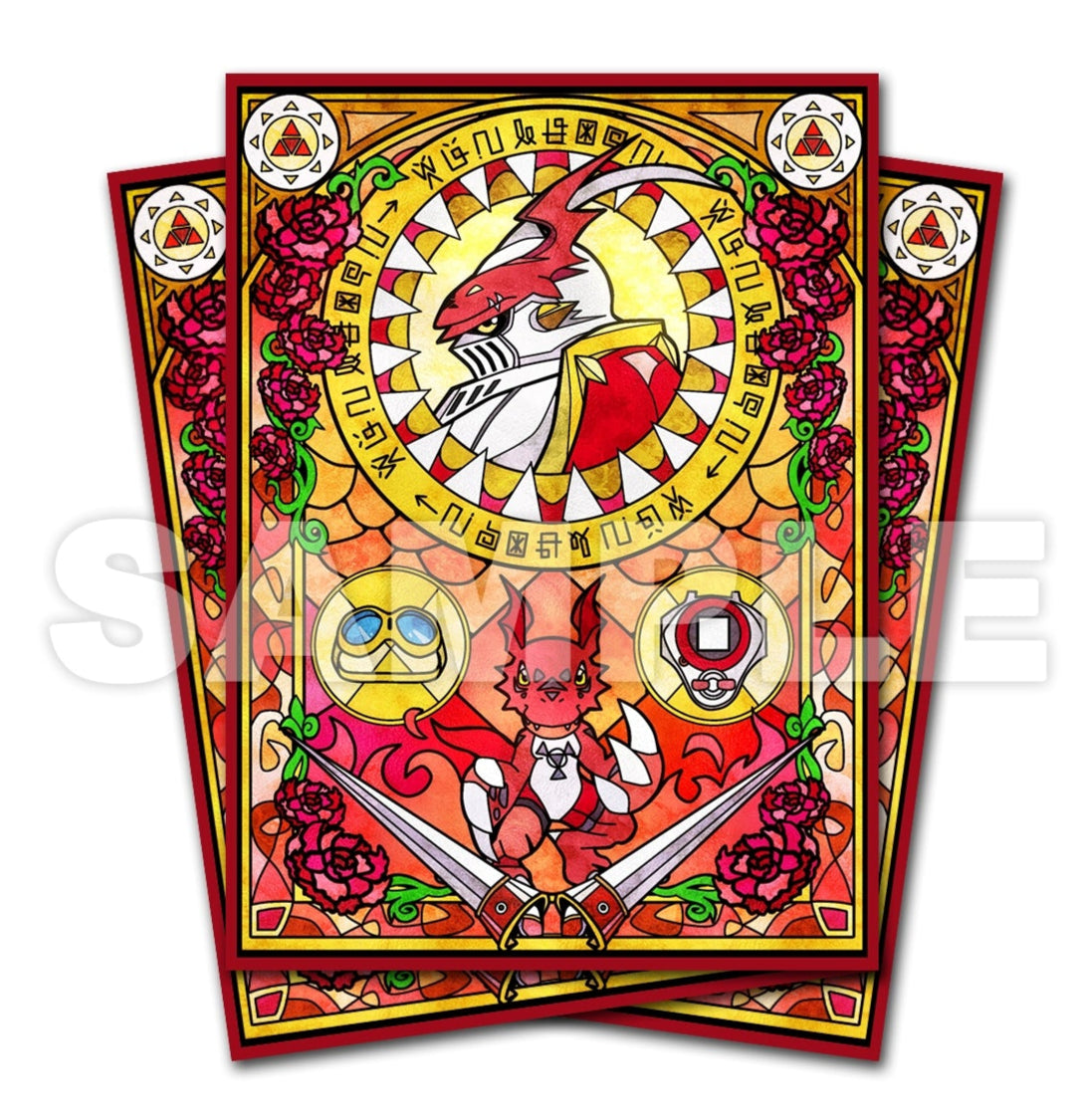 [Sleeves] Stained Glass Dukemon Gallantmon Guilmon Digimon