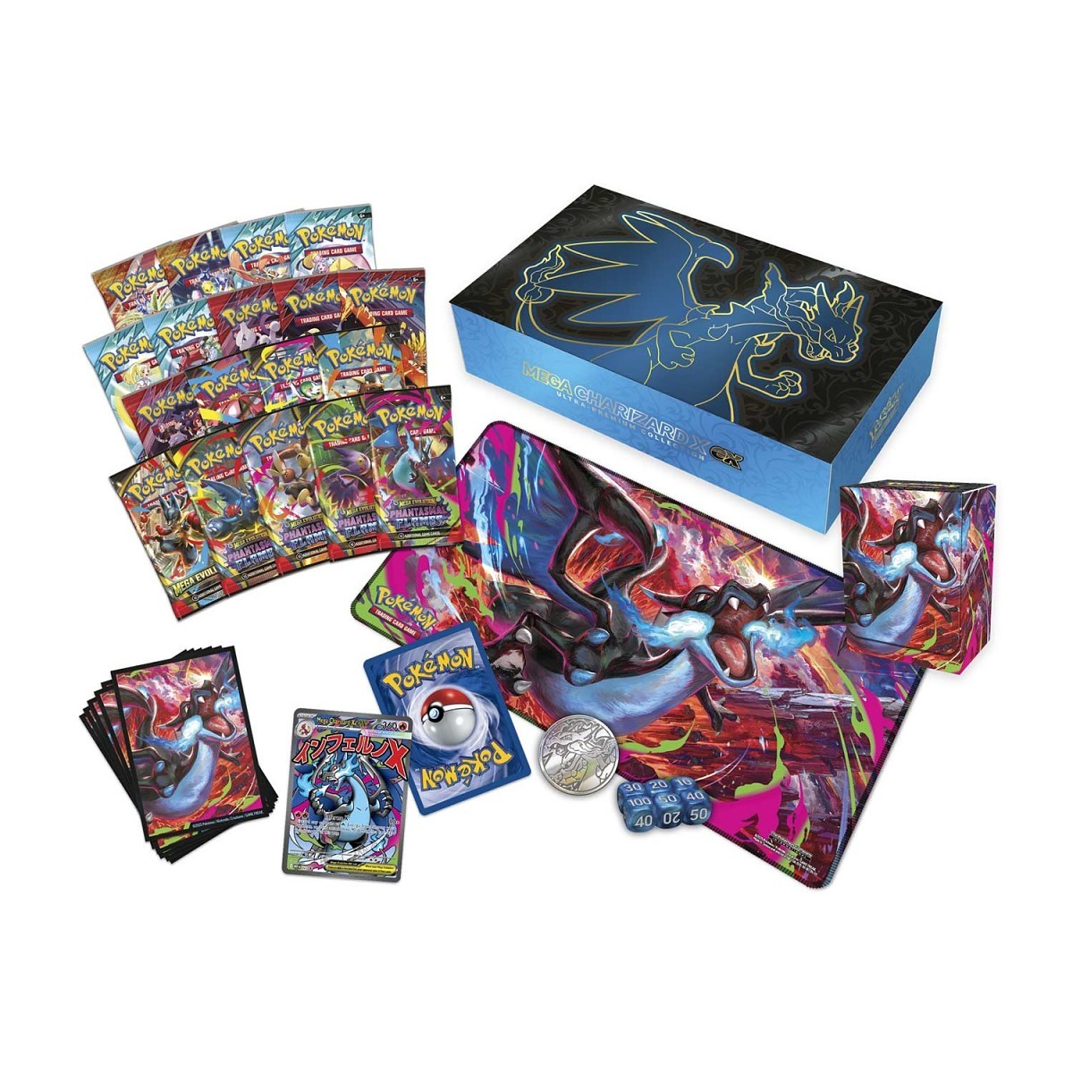 English Pokemon Mega Charizard X Ex Ultra Premium Collection