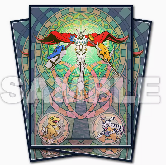 [Sleeves] Stained Glass Omnimon Agumon Gabumon Digimon