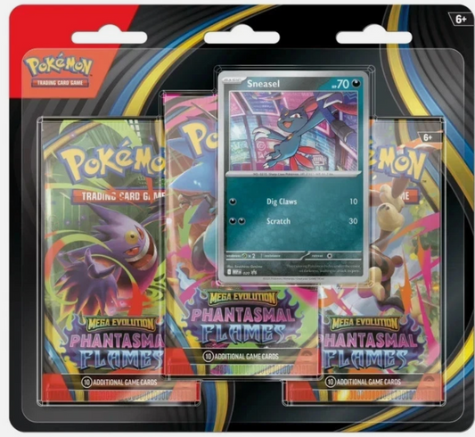 [Pre-order] English Pokemon 美版 Phantasmal Flames 3 Pack Blister 1 set of 2 (Sneasel+Weavile))
