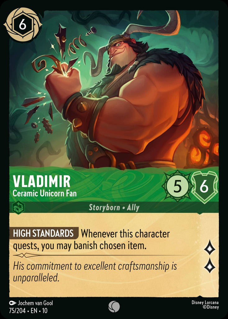 075/204·EN·10: Vladimir - Ceramic Unicorn Fan