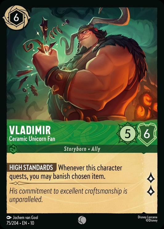 075/204·EN·10: Vladimir - Ceramic Unicorn Fan