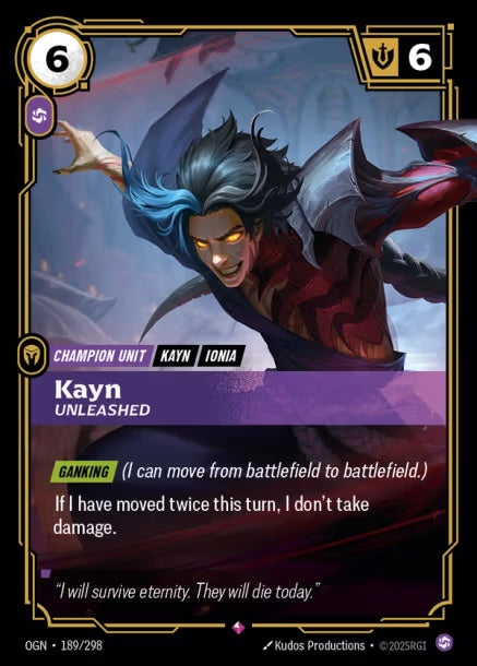 （繁中）OGN-189/298 - Kayn, Unleashed 慨影-解放