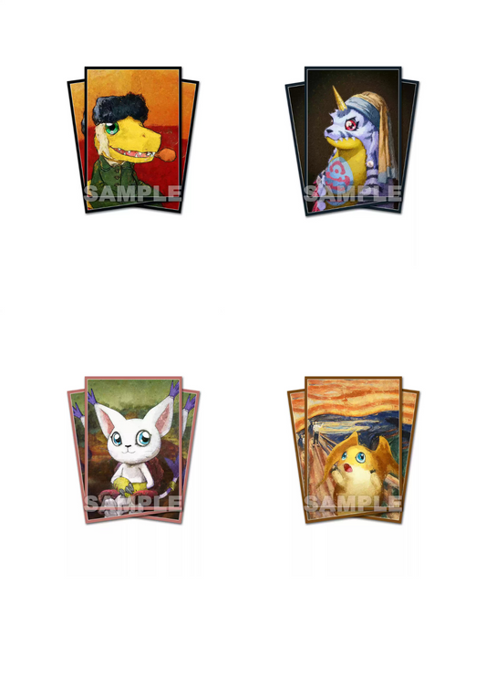 [Sleeves] Digimon Oil Painting Van Gogh Style Agumon Gabumon Patamon Gatomon