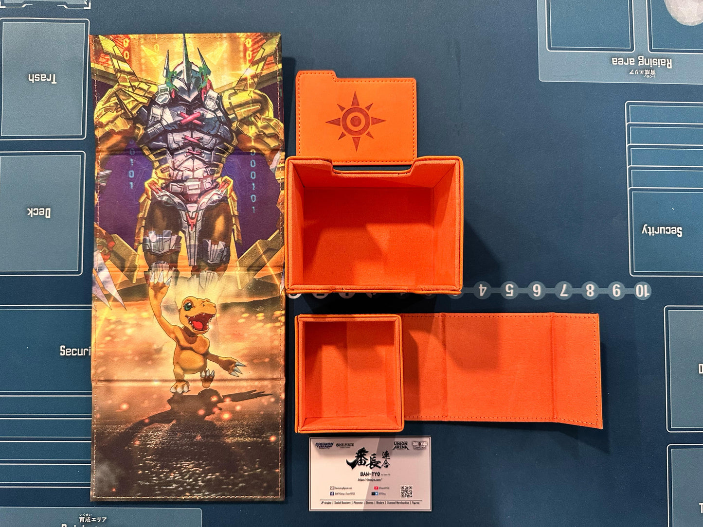 [Deck Box] Wargreymon Agumon Orange Leather Deck Box with Bag Digimon