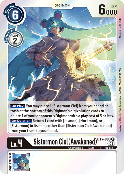 BT7-083 Sistermon Ciel (Awakened) 修女獸 藍（覺醒）(EN Noir)