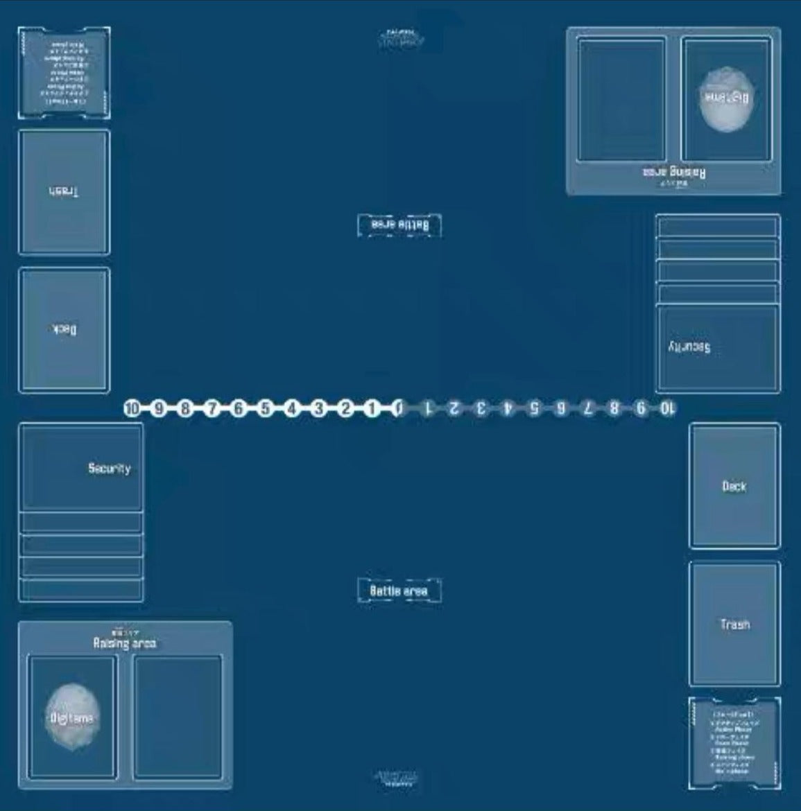 [Playmat] Digimon TCG Playmat with zones (Standard Blue)